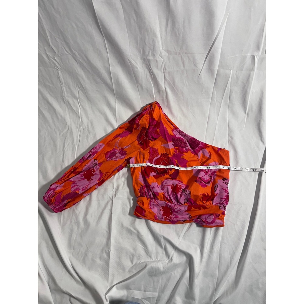 Scoop One Shoulder Floral Long Sleeve Top Size 4-6 - Picture 5 of 5